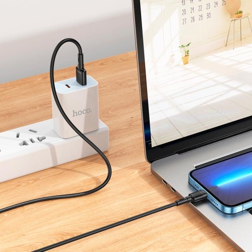 Кабель HOCO Lightning Victory charging data cable X83 |1m, 2.4A| black