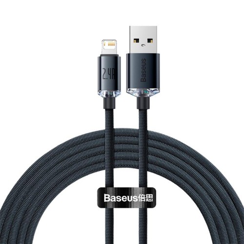 Кабель Baseus Lightning Crystal Shine Series |2M, 2.4A| (CAJY000101) black