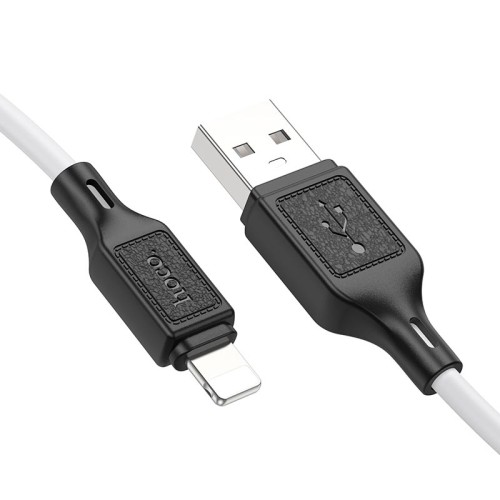 Кабель HOCO Lightning Cool silicone charging data cable X90 |1m, 2.4A| black