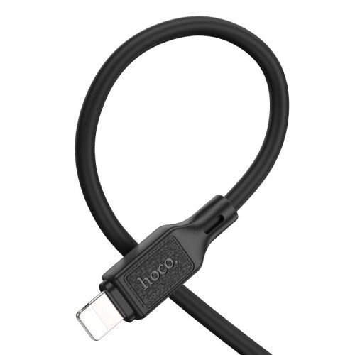 Кабель HOCO Lightning Cool silicone charging data cable X90 |1m, 2.4A| black