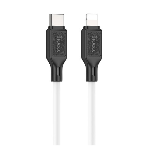 Кабель HOCO Type-C to Lightning Cool silicone PD charging data cable X90 |1m, 20W, 3A| white