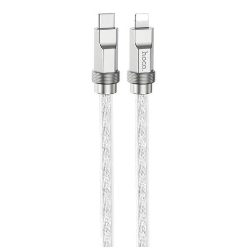 Кабель Hoco Type-C to Lightning Solid PD silicone charging data cable U113 |1.2m, 20W, 3A| silver