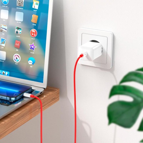 Кабель HOCO Type-C to Lightning Magic silicone PD charging data cable X87 |1m, 3A, 20W| red