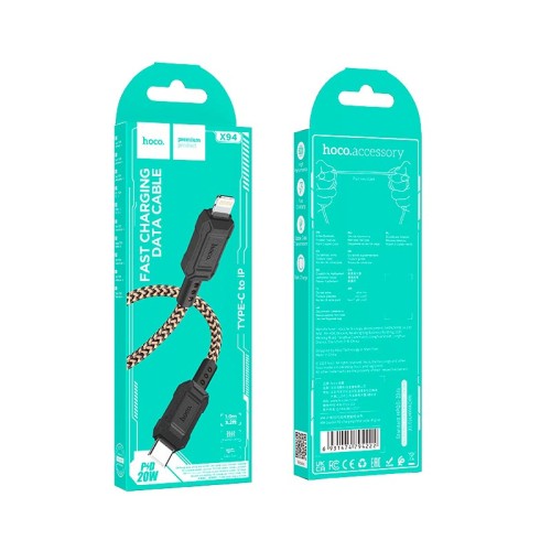 Кабель Hoco Type-C to Ligtning Leader PD charging data cable X94 |1m, 20W| black