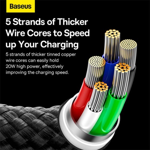 Кабель Baseus Type-C to Lightning Glimmer Series Fast Charging Data Cable |2m, 20W| black