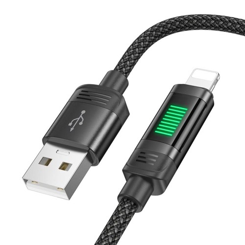 Кабель Hoco Lightning Lantern charging data cable U126 |1.2m, 2.4A| grey
