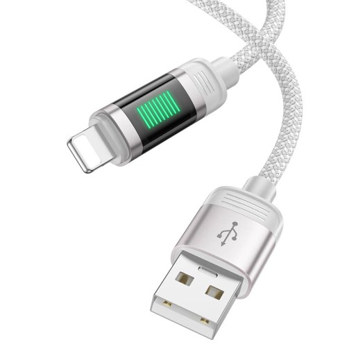 Кабель Hoco Lightning Lantern charging data cable U126 |1.2m, 2.4A| grey