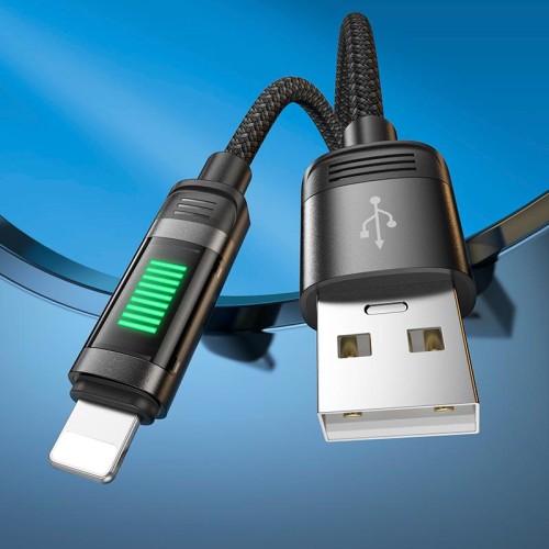 Кабель Hoco Lightning Lantern charging data cable U126 |1.2m, 2.4A| grey