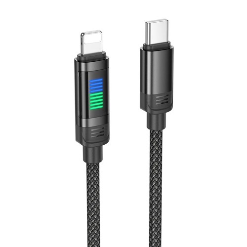 Кабель Hoco Lantern Lightning PD charging data cable U126 |1.2m, 27W| grey