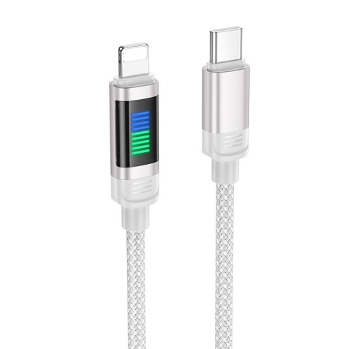 Кабель Hoco Lantern Lightning PD charging data cable U126 |1.2m, 27W| grey