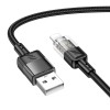 Кабель HOCO Lightning Spirit transparent charging data cable U129 |2.4A, 1.2M| black