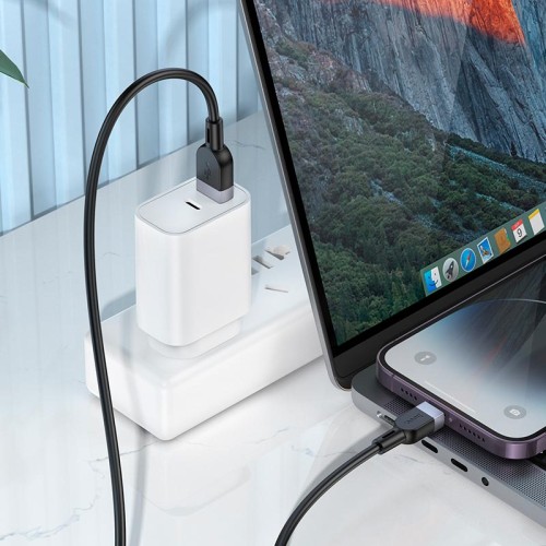 Кабель HOCO Lightning Energy silicone charging data cable X109 |1m, 2.4A| white