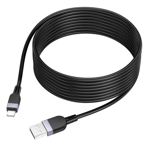 Кабель HOCO Lightning Energy silicone charging data cable X109 |3m, 2.4A| black