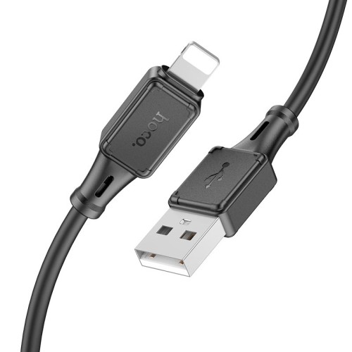 Кабель HOCO lightning Assistant silicone charging data cable X101 |1m, 2.4A| black