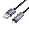 Кабель HOCO Lightning Favor charging data cable with display X112 |1m, 2.4A| black