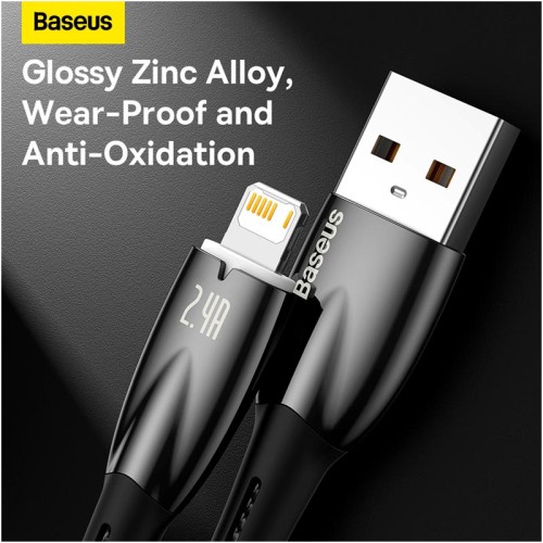 Кабель Baseus Lightning Glimmer Series Fast Charging Data Cable |2m, 2.4A| black