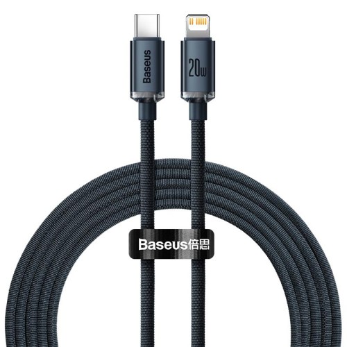 Кабель Baseus Type-C to Lightning Crystal Shine Series Fast Charging Data Cable |2m, 20W| black