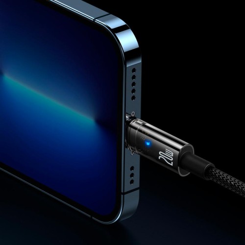 Кабель Baseus Type-C to Lightning Explorer Series Auto Power-Off Fast Charging Data Cable |1m, 20W| black