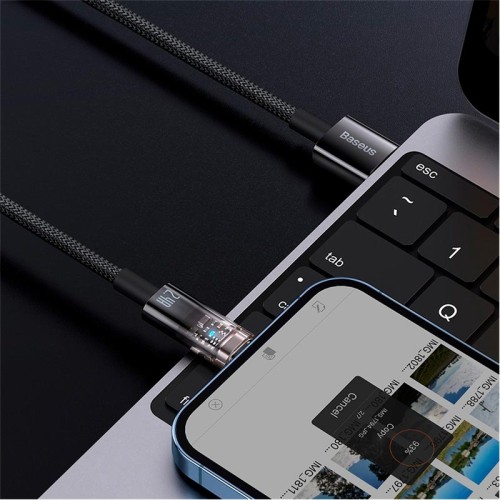 Кабель Baseus Lightning Explorer Series Auto Power-Off Fast Charging Data Cable |1m, 2.4A| black