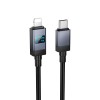 Кабель HOCO Type-C to Lightning Generous PD charging data cable with display X118 |1m, 27W| black