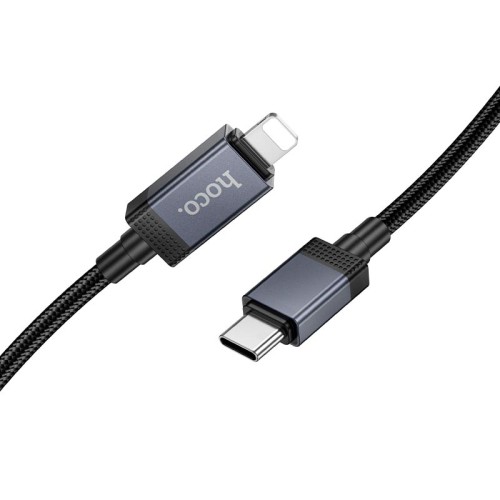 Кабель HOCO Type-C to Lightning Generous PD charging data cable with display X118 |1m, 27W| black