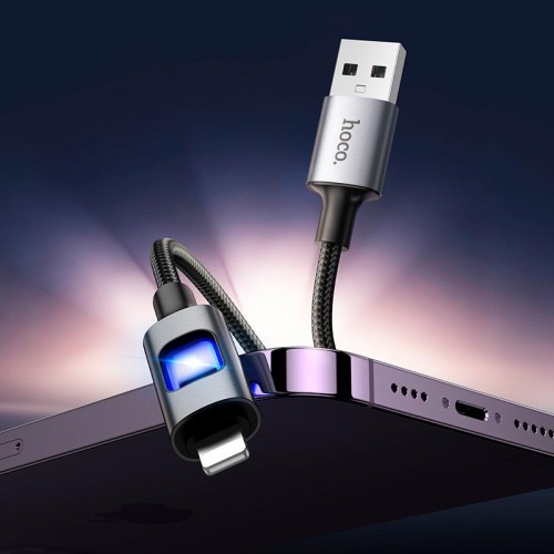 Кабель HOCO Lightning New charging data cable U144 |1.2m, 2.4A| black