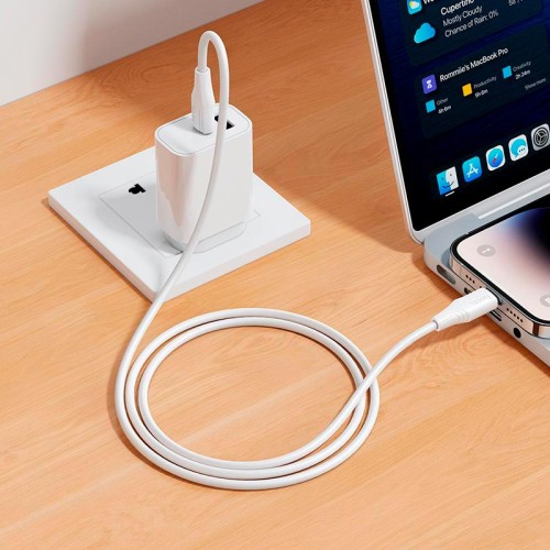 Кабель HOCO C to Lightning Bien PD silicone charging data cable X124 |1m, 27W| white