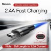 Кабель Micro USB BASEUS cafule |2.4A, 1M| (CAMKLF-B91) black