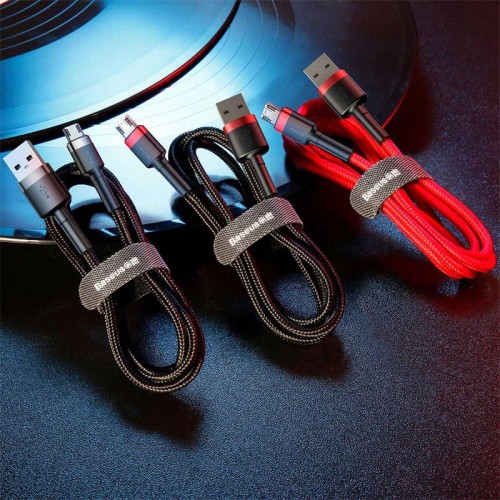 Кабель Micro USB BASEUS cafule |2.4A, 1M| (CAMKLF-B91) black-red