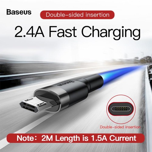 Кабель Micro USB BASEUS cafule |2.4A, 1M| (CAMKLF-B91) black-red