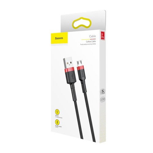 Кабель Micro USB BASEUS cafule |2.4A, 1M| (CAMKLF-B91) black-red