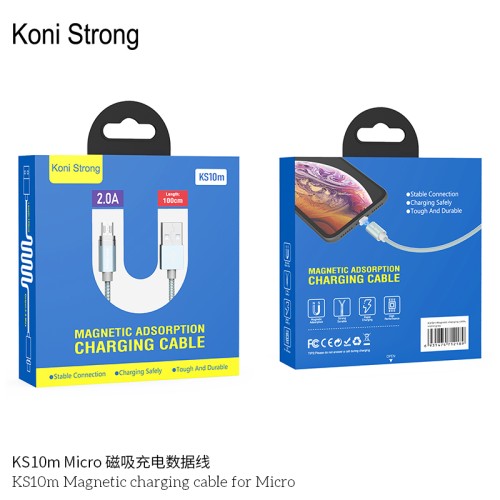 Кабель Koni Strong Micro USB Магнітний KS10m grey