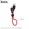 Кабель Hoco Micro USB Silicone X21 Plus |0.25m, 2.4A| black-white