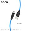 Кабель HOCO Micro USB Silicone X21 Plus |1m, 2.4A| black-blue