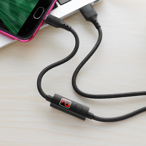 Кабель Hoco Micro USB Central Control Timing S13 |1.2M, 2.4A| black