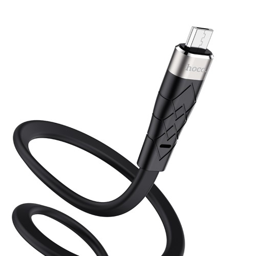 Кабель HOCO Micro USB Angel silicone charging data cable X53 |1m, 2.4A| black