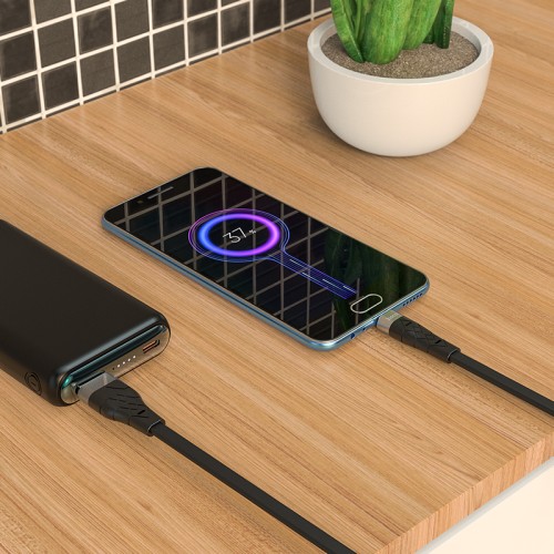 Кабель HOCO Micro USB Angel silicone charging data cable X53 |1m, 2.4A| black