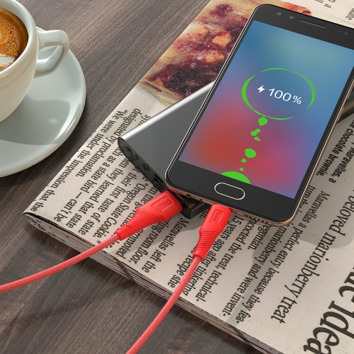 Кабель Hoco Micro USB Airy silicone charging data cable X58 |1m, 2.4A| white