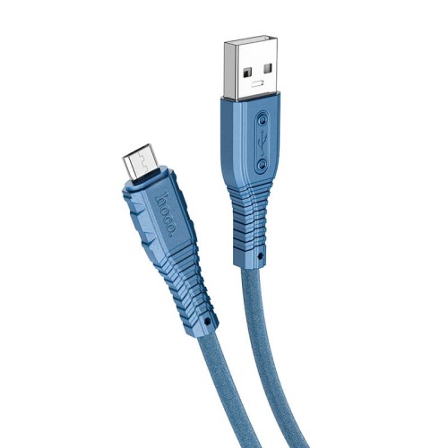 Кабель Hoco Micro USB Nano silicone charging data cable X67 |1m, 2.4A| blue