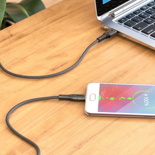 Кабель Hoco Micro USB Nano silicone charging data cable X67 |1m, 2.4A| blue
