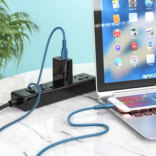 Кабель Hoco Micro USB Nano silicone charging data cable X67 |1m, 2.4A| blue