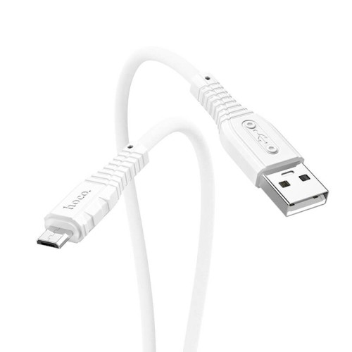 Кабель Hoco Micro USB Nano silicone charging data cable X67 |1m, 2.4A| white