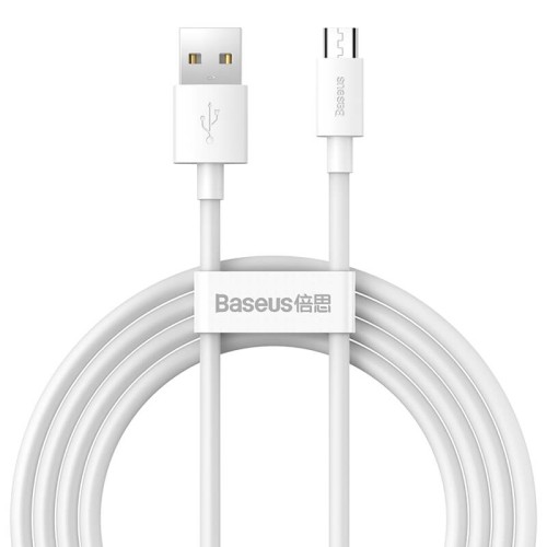 Кабель Baseus Micro USB Simple Wisdom Data Cable Kit |1.5m, 2.1A| (2PCS-Set) (TZCAMZJ-02) white