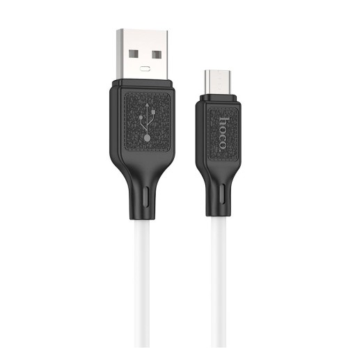 Кабель HOCO Micro USB Cool silicone charging data cable X90 |1m, 2.4A| white