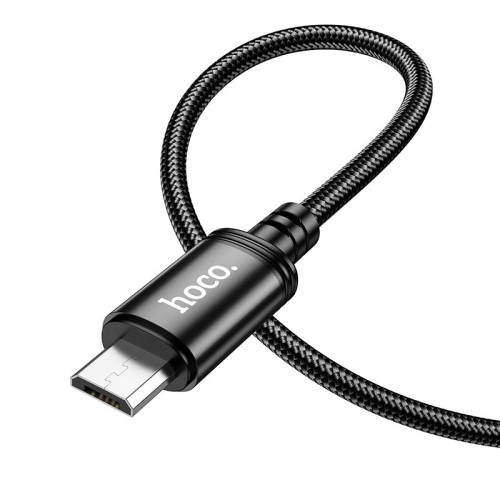Кабель HOCO Micro USB Wind charging data cable (packaged) X89 |1m, 2.4A| black