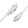 Кабель HOCO X99 Crystal junction Micro USB silicone charging data cable |1m, 2.4A| grey