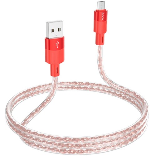 Кабель HOCO X99 Crystal junction Micro USB silicone charging data cable |1m, 2.4A| grey