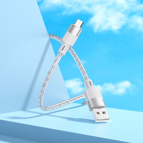 Кабель HOCO X99 Crystal junction Micro USB silicone charging data cable |1m, 2.4A| grey