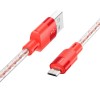 Кабель HOCO X99 Crystal junction Micro USB silicone charging data cable |1m, 2.4A| grey