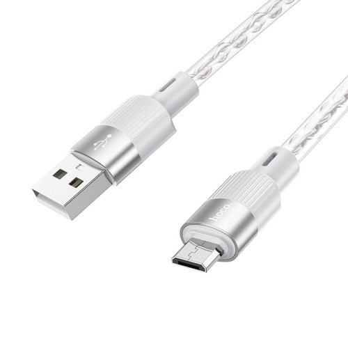 Кабель HOCO X99 Crystal junction Micro USB silicone charging data cable |1m, 2.4A| red